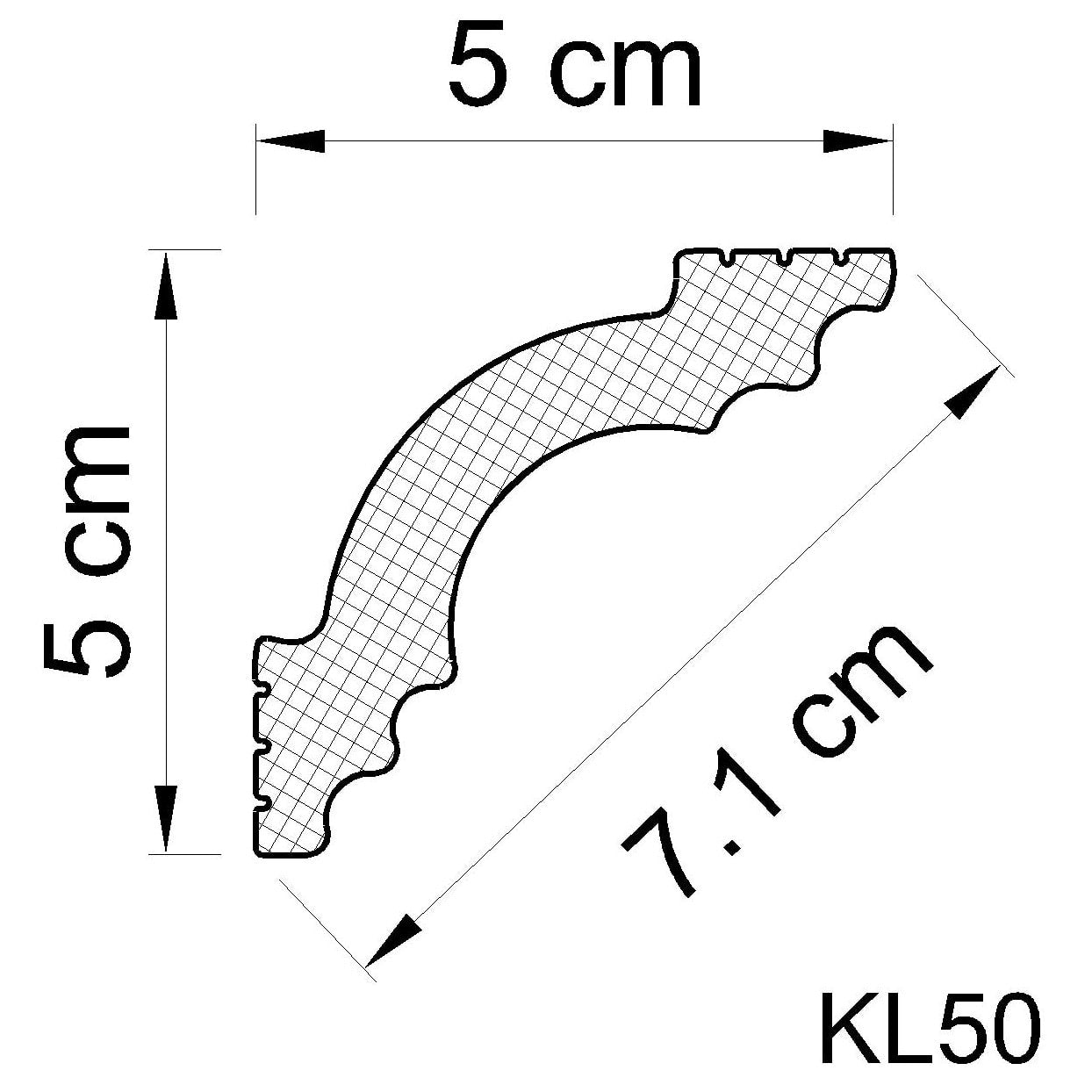 Taklist frigolit KL50